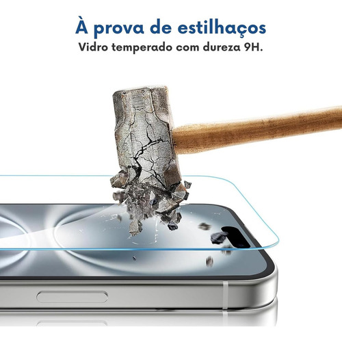 Película De Vidro Temperado Danet Para iPhone 16 Normal 6.1