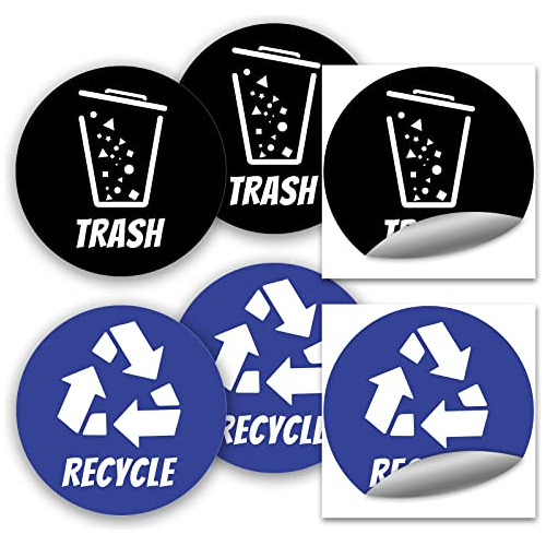 Paquete De 6 Pegatinas Linkidea Para Papelera De Reciclaje,