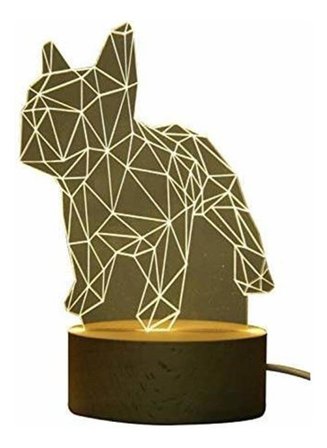 Innerest 3d Cat Dog Bear Night Light Lámpara De Mesa Decora