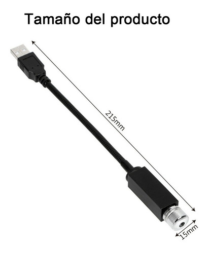 Imagen 10 de 10 de Proyector De Estrellas Luz Nocturna Portátil Usb Para El Int