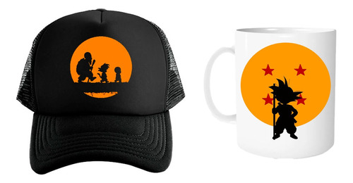 Gorra Unisex De Malla Y Taza 11oz Dragon Ball Gokú