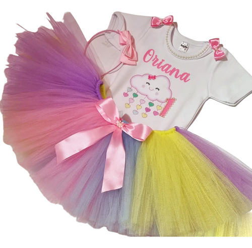 Remera O Body Mas Tutu Personalizado. Disfraz.lluvia De Amor