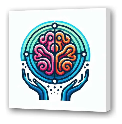 Cuadro 30x30cm Psicologia Cerebro Moldeando Ideas