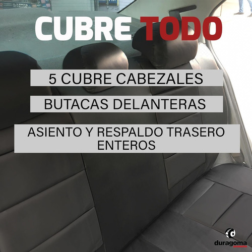 Imagen 5 de 9 de Funda Cubre Asiento Cuerina Acolchada Lumbar P/ Toyota Hilux