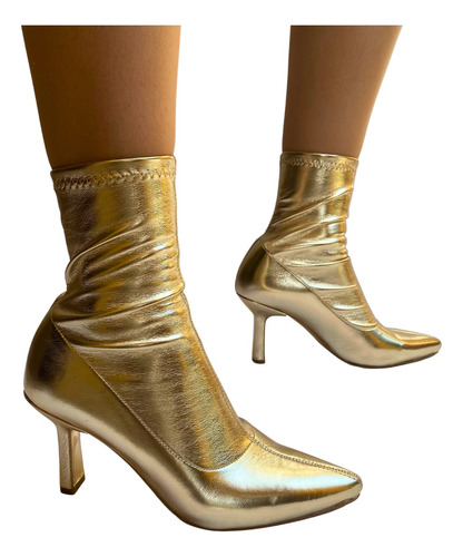 Imagen 2 de 10 de Botin Stretch Felipe Rentería Moda Mujer Tacón 7cms