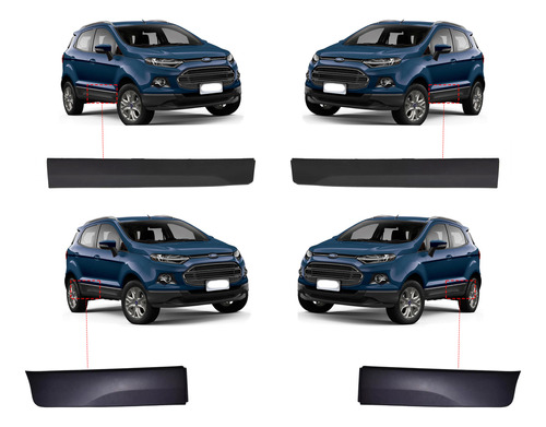 Juego Molduras Puerta Ford Ecosport 2013 2014 2015 2016 2017