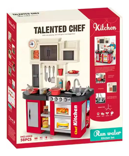 Cocinita Infantil Para Niña Talent Chef 58 Pzas Luz Y Sonido