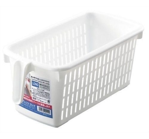 Imagen 1 de 7 de Canasto Organizador Con Manija Alto Blanco Ms