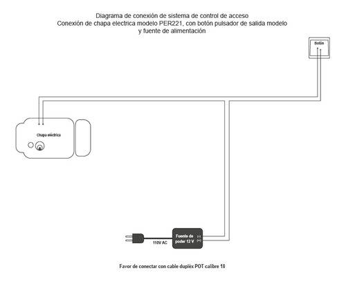 Chapa Eléctrica J R Conn Botón Apertura Hacia Afuera