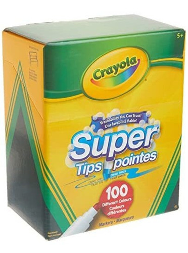 Crayola Super Tips - Marcadores Lavables 100 Unidades