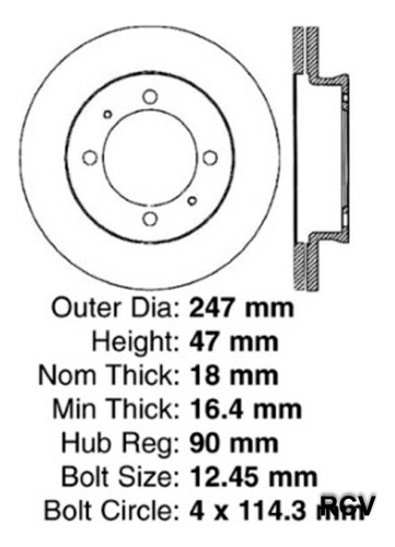 Disco Frenos  Trasera Para Mitsubishi Starion   1985