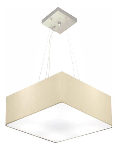 Lustre Pendente Quadrado Md-4194 40x40cm Algodão Bivolt