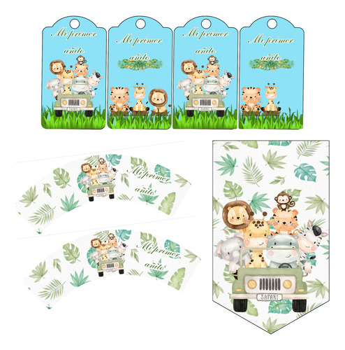 Kit Imprimible Cumpleaños,candy Safari Nene 2 Personalizable