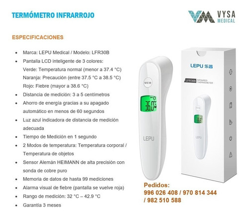 Termómetro Infrarrojo Lepu Medical