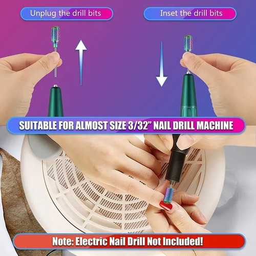 Babeefly 25pz Puntas Para Drill 20 Círculos De Arena Brocas De Uñas Con Caja Portabrocas Taladros Expositor De Brocas Para Manicura De Uñas En Casa Puntas Para Pulidores Drill Limpiador Cutículas Tala