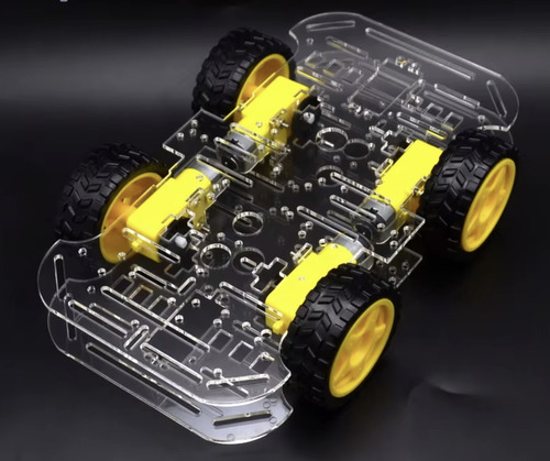 Kit Chassi Duplo 4wd Rodas Robótica Carro Robô Arduino