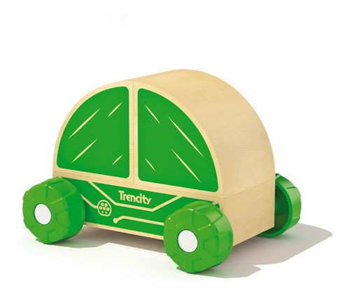 Trencity Blocars Auto Verde Rojo Vehículos Modulares Madera