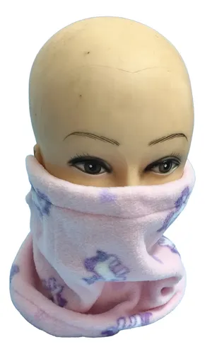Cuello Abrigo Cubre Cuello Gorro Pasamontañapolar Para Niños Rosa Estampado Hasta 10 Años