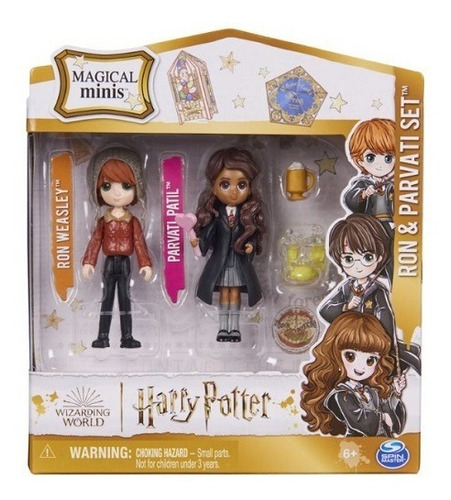 Set De Mini Muñecos Ron Y Parvati Harry Potter    