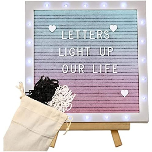 Tablero De Letras De Fieltro Degradado Luces Led De 10 ...