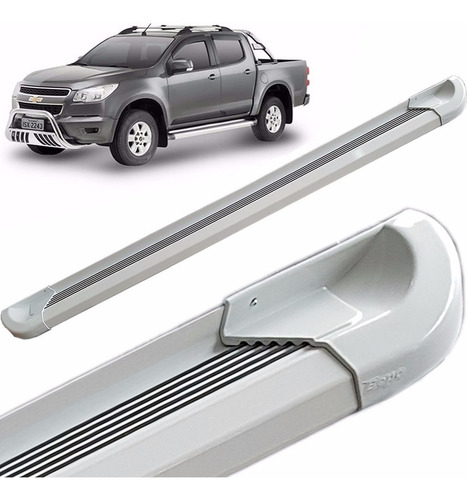 Estribos Aluminio Blanco G2 Bepo P/ Chevrolet S10 2013 2019