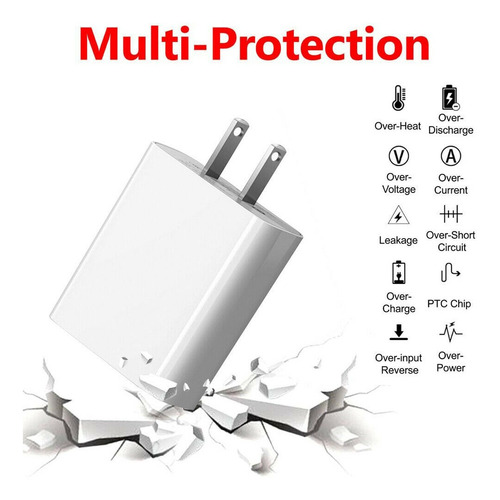 Imagen 5 de 7 de Kit Cargador De Pared + Cable Fast iPhone 11 Pro Max Cuotas