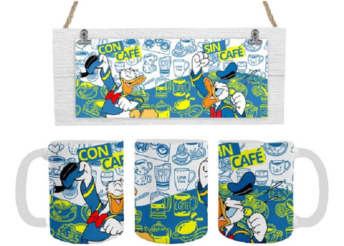 Taza Plastica Personalizada Con Cafe / Sin Cafe Pato Donald