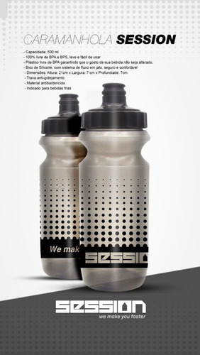 Imagem 3 de 3 de Garrafa Caramanhola Session 500ml Plástico Cinza Escuro