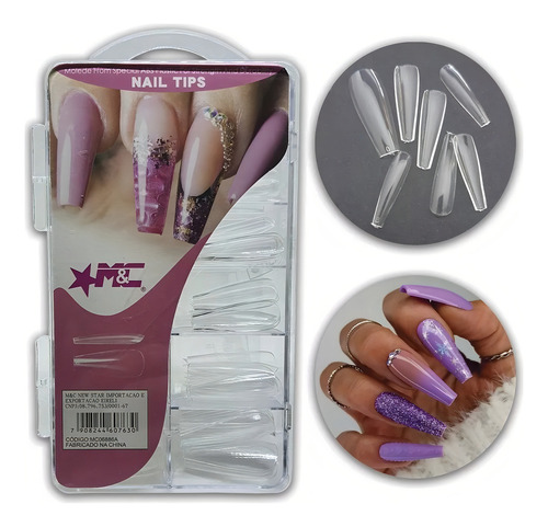 Unha Postiça Realista Transparente (mc07616a) 100 Unid - M&c