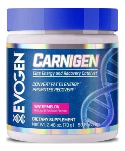 Carnigen Evogen Carnitina Recovery Energy 50 Servicios Sabor Grape