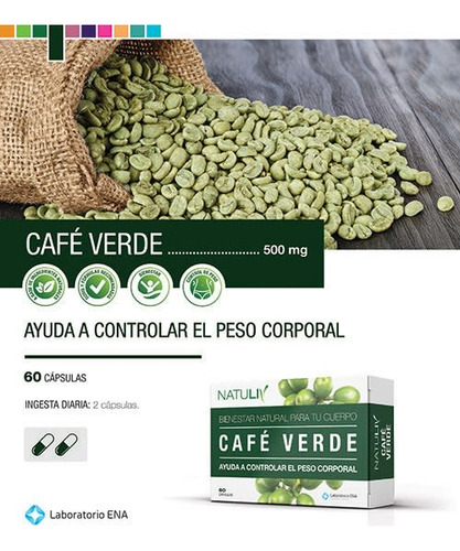 Suplemento Cafe Verde Con Te Verde X 60 Caps. Natuliv Sin Sabor