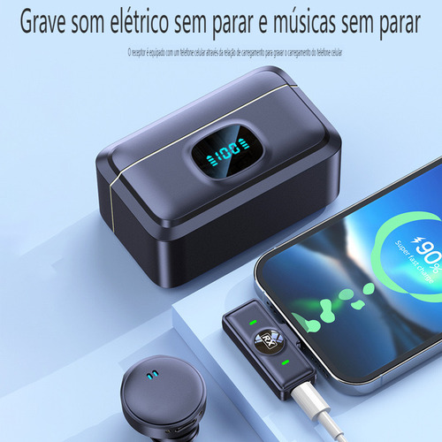 B Microfone De Lapela Sem Fio Para iPhone/android