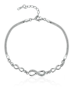 Pulsera Amor Infinito Zircones Para Mujer En Plata 925