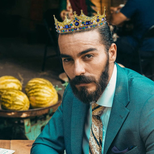 Corona De Rey Dorada Estilo Vintage For Hombres