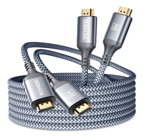 Akoada Paquete De 2 Cables Hdmi 4k De 20 Pies, Cable Trenzad