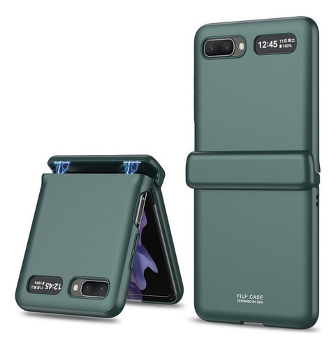 Funda con protección lateral para Samsung Galaxy Z Flip 5g, color verde oscuro