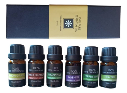 Set 6 Esencias En Aceite Natural Terapéutico Aromaterapia 