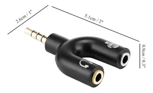 Divisor Sonido Microfono Audifono Adaptador 3.5 Mm Audio Pc