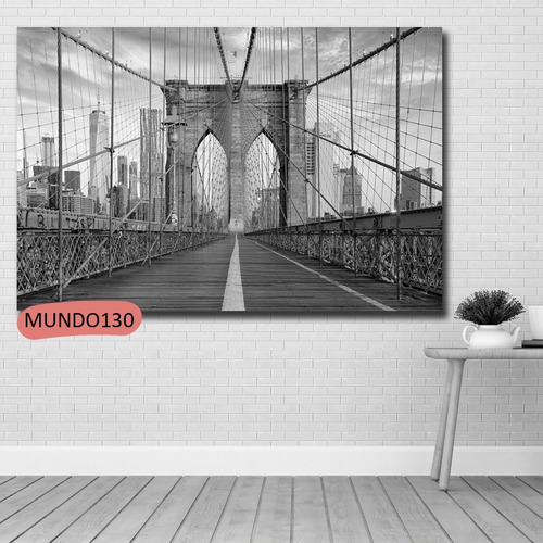 Cuadros Nueva York Puente Brooklyn Tela 40x130 120x70