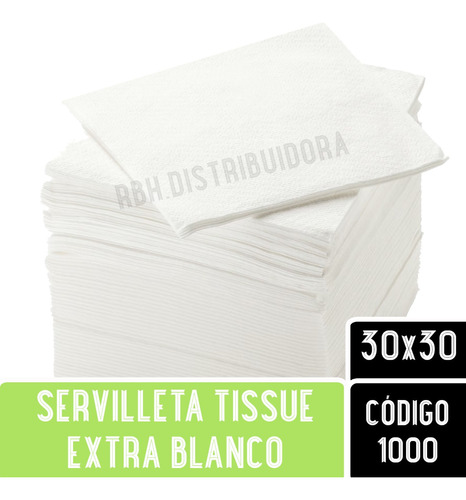 Servilletas De Papel Mesa Tissue Extra Blanco 30x30 Cod1000