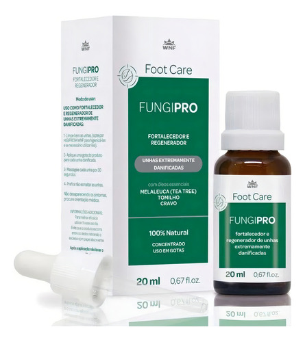Fungipro Remédio Para Unhas Com Micose Fungo Quebradiça Fungipro Fortalecedor E Regenerador Fungi Pro Foot Care 20ml Wnf