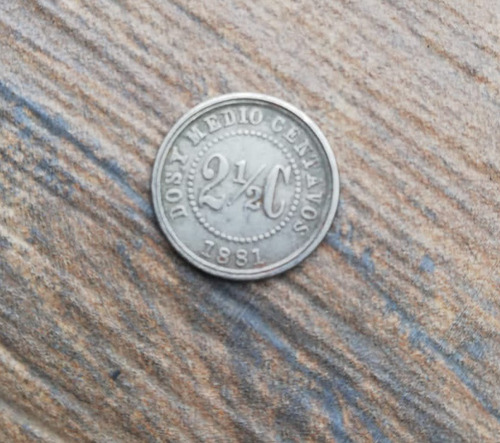 Moneda 2 1/2 Centavos, Año 1881, Estados Unidos De Colombia