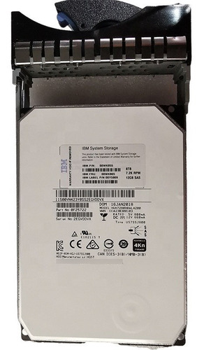 Hd Ibm 8tb 7.2k 3.5 12gb Sas 00wk855 00wc008 Mtm 6099 @