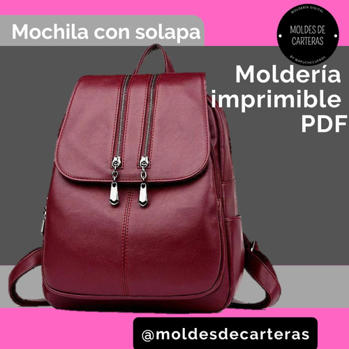 Moldes De Carteras Moldería Digital Pdf Mochila Con Solapa