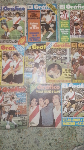 Lote 10 Revistas - El Grafico - Año 1975 - Tapa River Plate