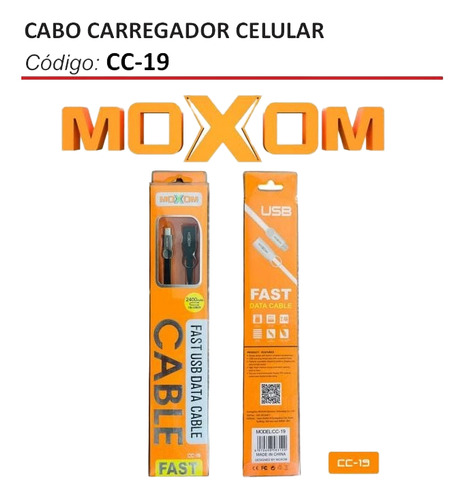 Cabo Carregador / Tipo C/2 Pontas/135graus Turbo- 1m 2m E 3m 17 - Jsx Cc19