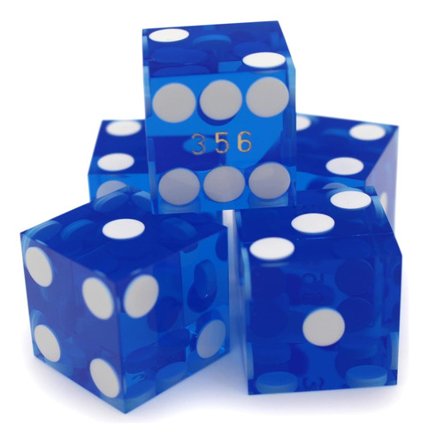 Dados De Casino Profesionales 19mm - Juego De 5 Dados Azu...