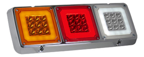 Juego Stop Triple Halo Cuadrado M Led 12-24v Plast Innova