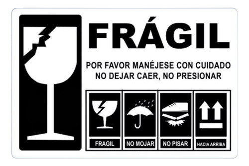 700 Etiquetas Frágil 150x100mm Autoadheribles Envios M1