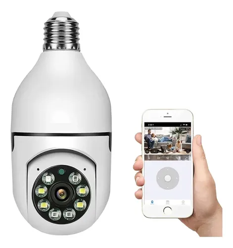 Camara Domo Wifi Tipo Bombita E27 Luz Inalambrico Ip Ios 360 Blanco ...